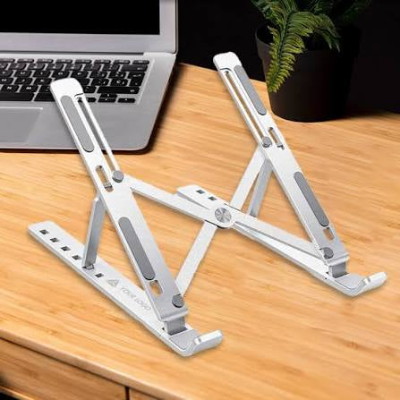 “Strong and adjustable laptop stand for comfortable work.”
