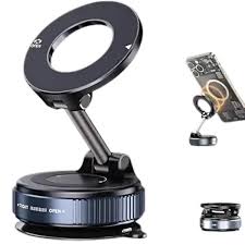 “Strong vacuum phone holder – sticks anywhere and holds your phone safely.”